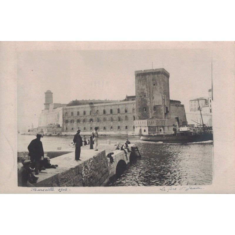 MARSEILLE - LE FORT ST JEAN - CARTE PHOTO - CARTE DATEE DE 1902.
