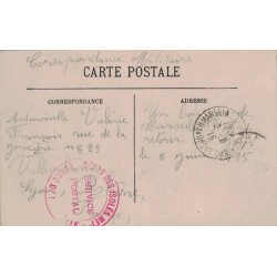 MARSEILLE - FETE DE LA CHANDELEUR - MARCHANDES DE NAVETTES ET DE CIERGES - ENTREE DE L'ABBAYE DE ST VICTOR  - CARTE DE 1915.