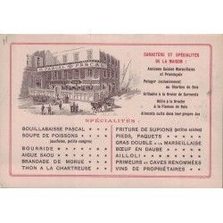 MARSEILLE - RESTAURANT PASCAL - VOLET  FORMAT DOUBLE CARTE INTERIEUR AVEC PLAN - NON CIRCULEE.