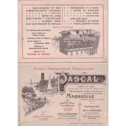 MARSEILLE - RESTAURANT PASCAL - VOLET  FORMAT DOUBLE CARTE INTERIEUR AVEC PLAN - NON CIRCULEE.