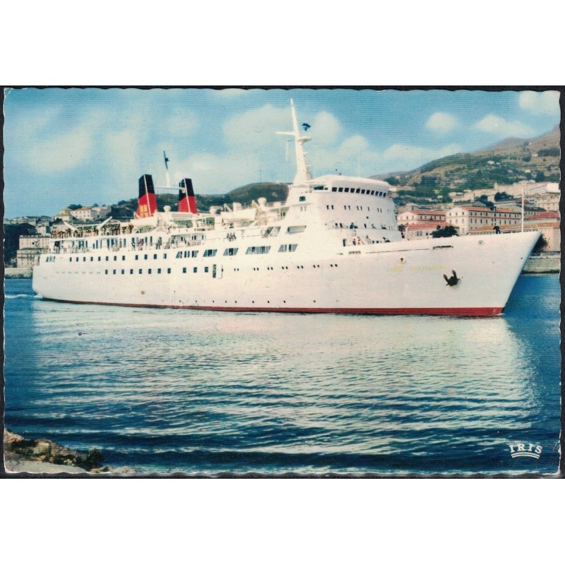 BASTIA - ENTREE DU FRED SCAMARONI - FERRY - QUI APPARTENAIT A LA Cie GENERALE TRANSTLANTIQUE - CARTE AVEC TEXTE.