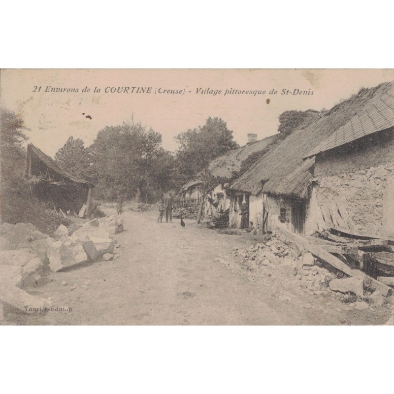 ST DENIS - VILLAGE PITTORESQUE - ENVIRONS DE LA COURTINE - CARTE DATEE DE 1915.
