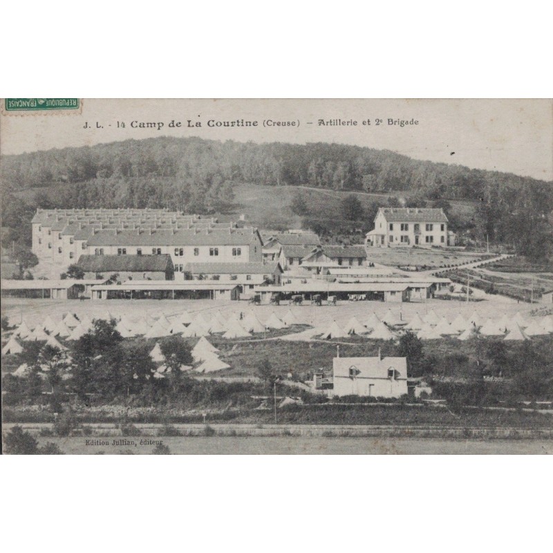 LA COURTINE - CAMP - ARTILLERIE ET 2e BRIGADE - CARTE DATEE DE 1911.