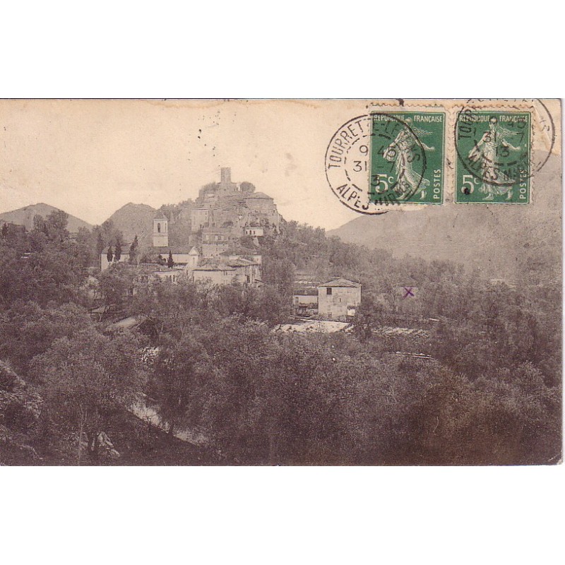 TOURETTE - VUE GENERALE - PLI D'ANGLE - CARTE DATEE DE 1913