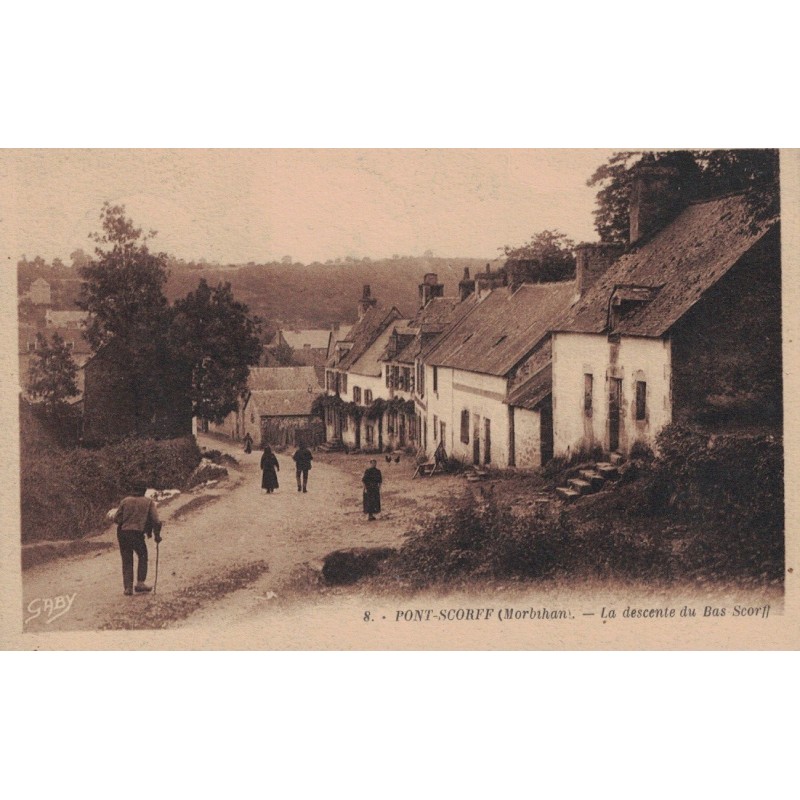 PONT-SCORFF - LA DESCENTE DU BAS SCORFF - CARTE DATEE DE 1936.